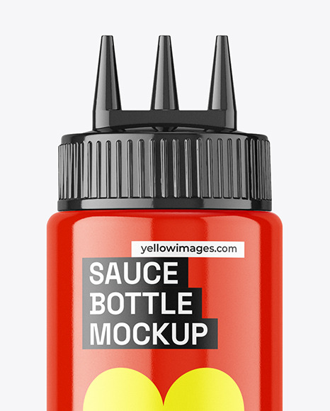 Glossy Sauce Bottle Mockup