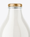 Clear Glass Milk Bottle Mockup