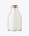 Clear Glass Milk Bottle Mockup