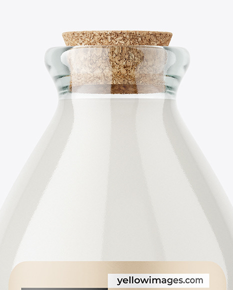 Clear Glass Milk Bottle Mockup