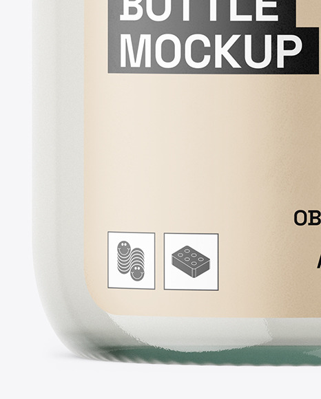 Clear Glass Milk Bottle Mockup