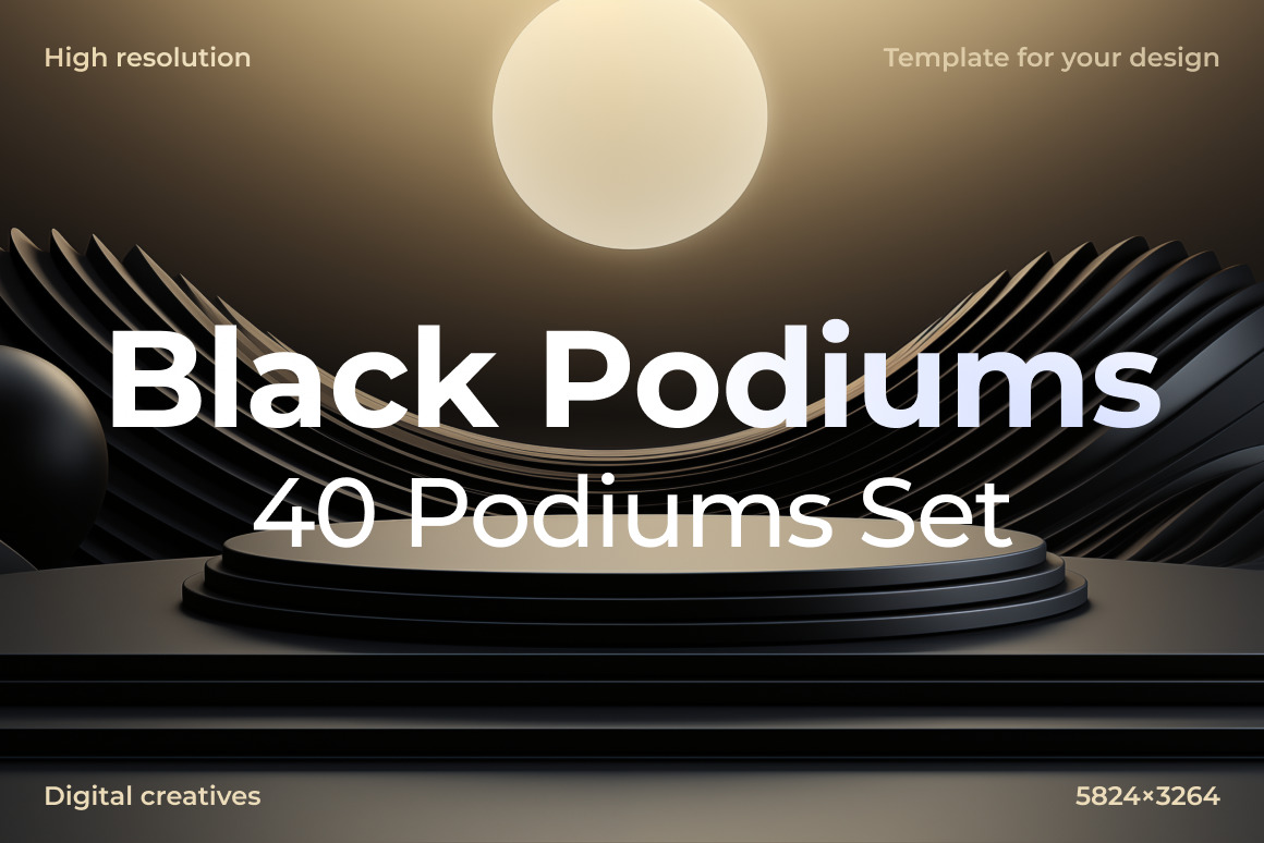 Black Podiums ❊ Background Set