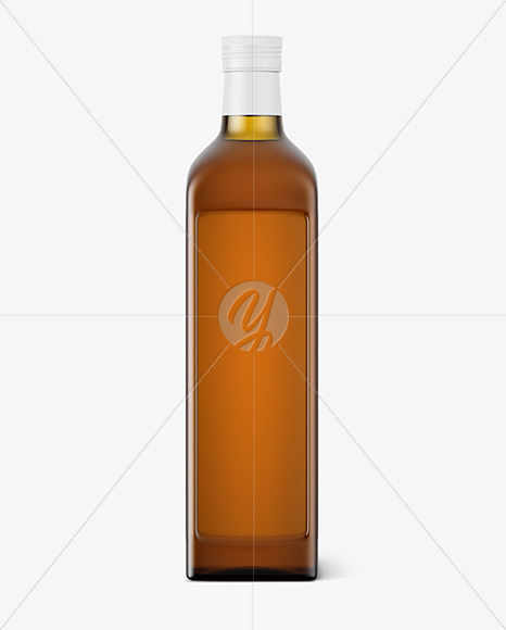 750 ml Amber Glass Olive Oil Bottle Mockup