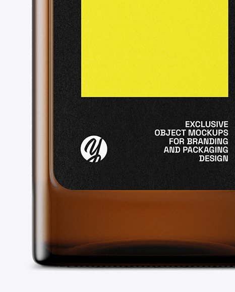 750 ml Amber Glass Olive Oil Bottle Mockup