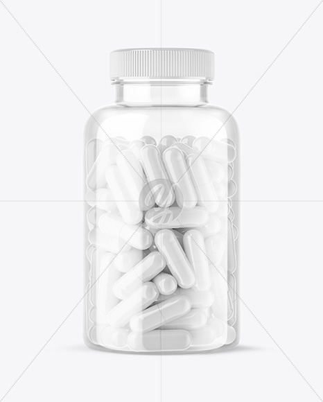 Clear Pills Bottle Mockup Clear Pills Bottle Mockup
