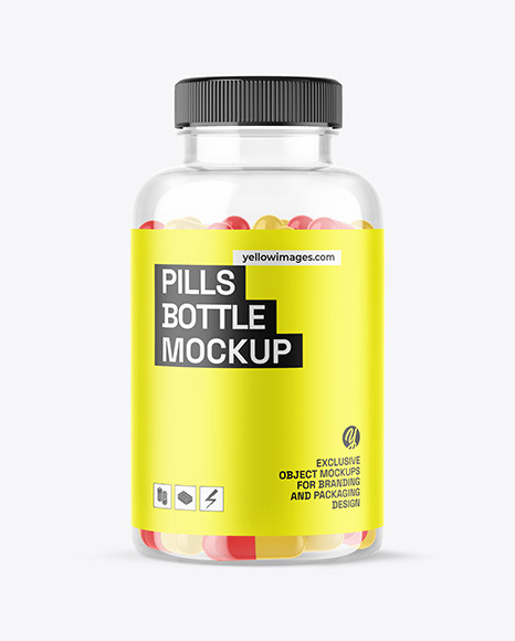 Clear Pills Bottle Mockup Clear Pills Bottle Mockup