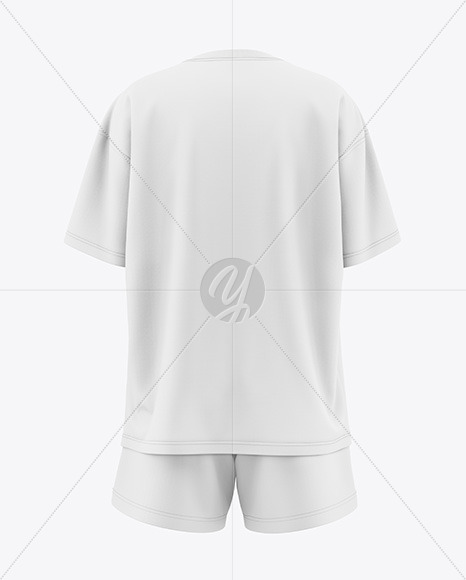 Women's Oversize T-Shirt with Shorts Mockup - Back View