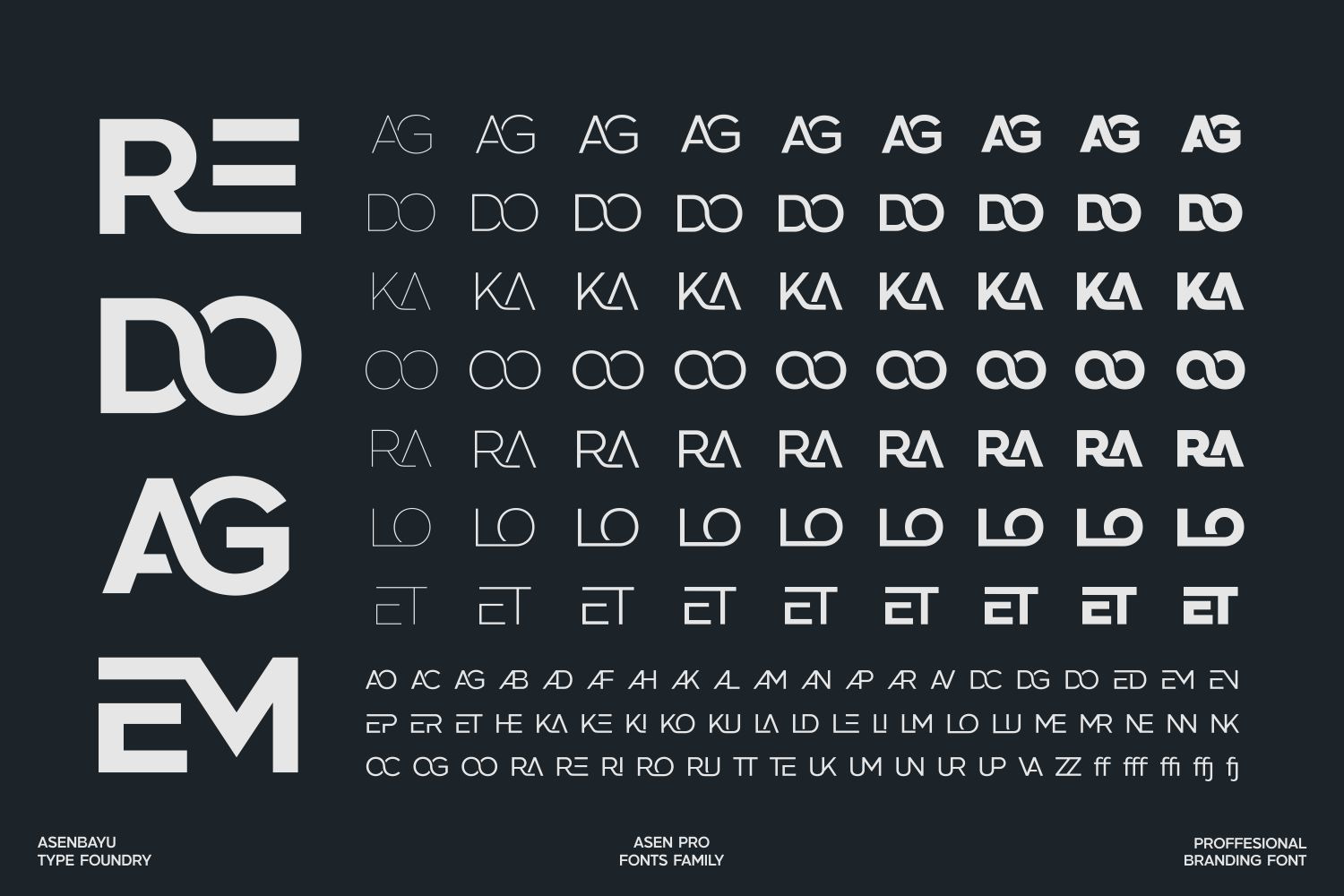 Asen Pro - Geometric Branding Fonts