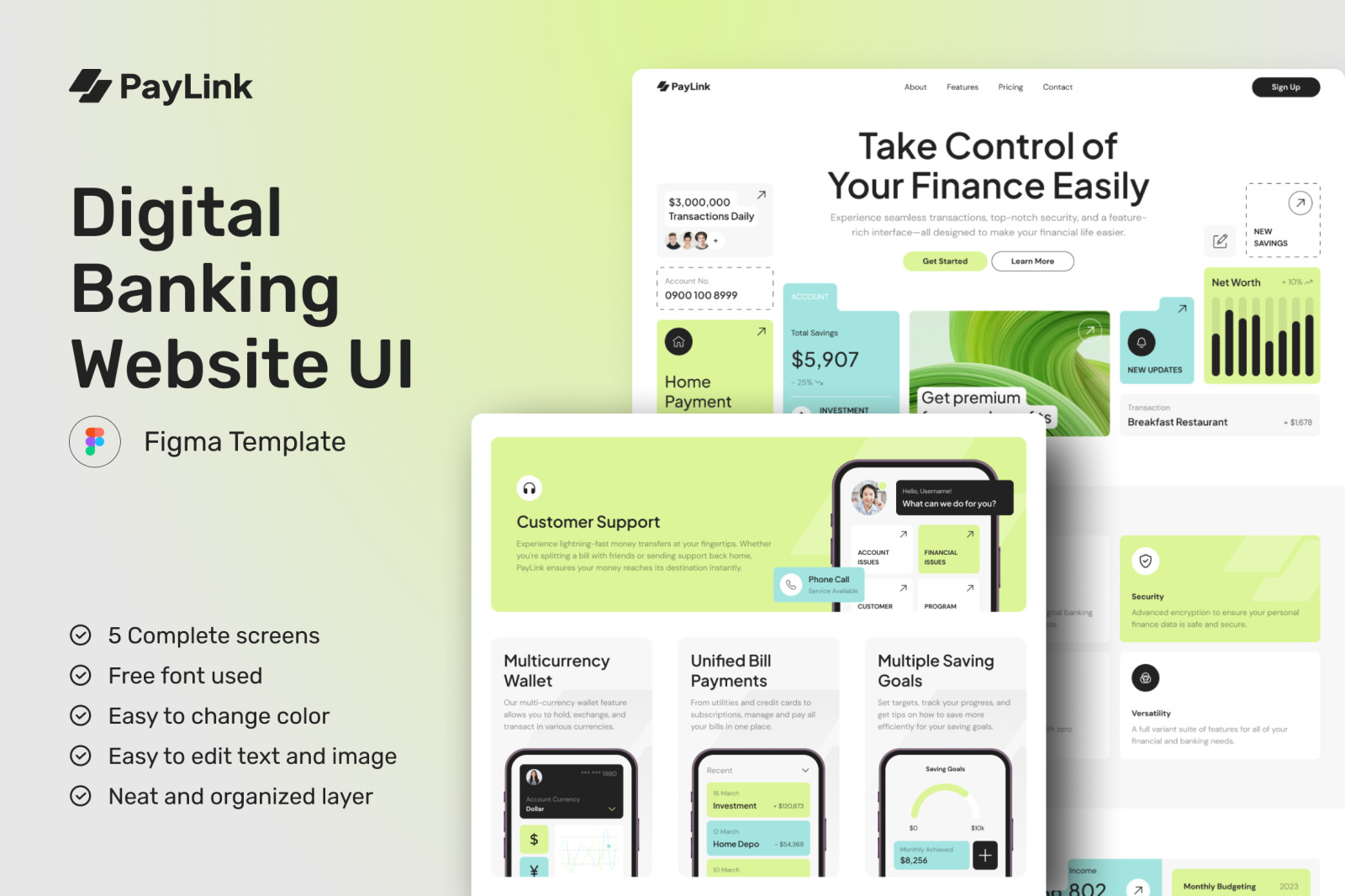 PayLink - Digital Banking Website UI