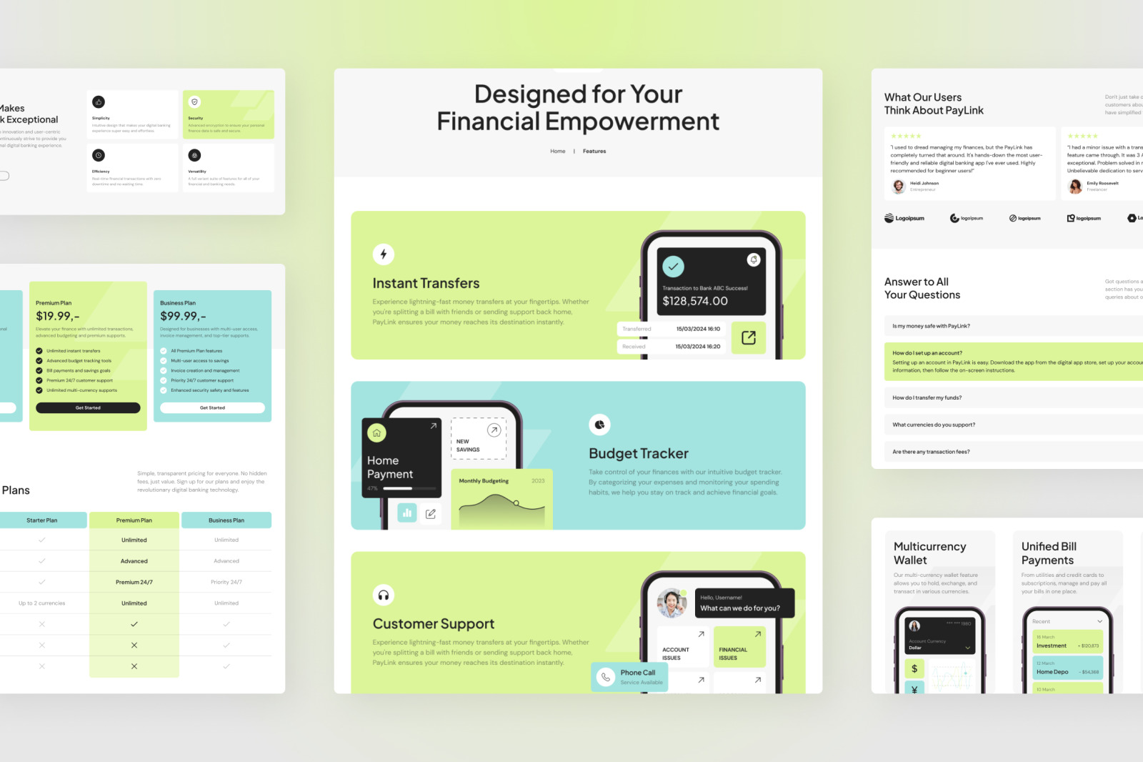 PayLink - Digital Banking Website UI PayLink - Digital Banking Website UI