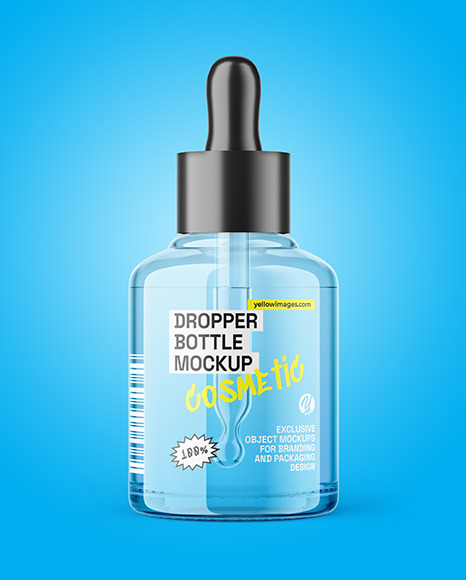 Clear Glass Dropper Bottle Mockup