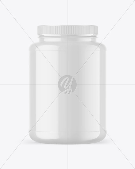 Glossy Protein Jar Mockup