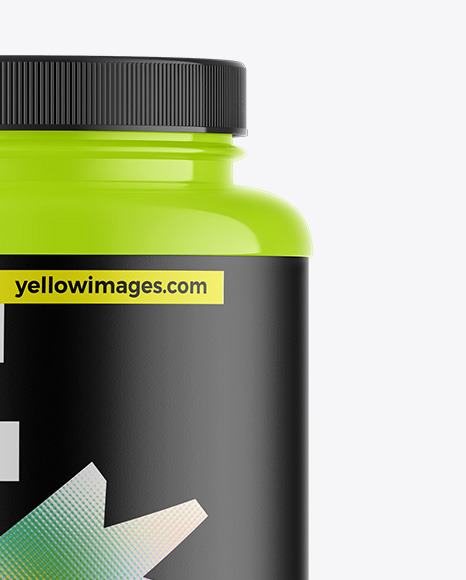 Glossy Protein Jar Mockup