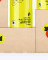 Kraft Boxes & Glossy Bottles Mockup