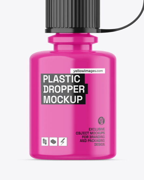 Glossy Dropper Bottle Mockup