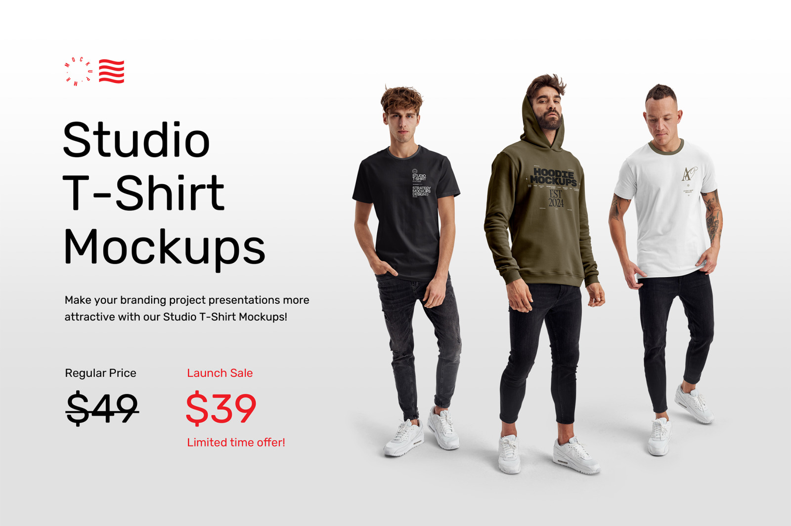 Studio T-Shirt Mockups + Hoodies