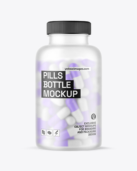 Frosted Pills Bottle Mockup