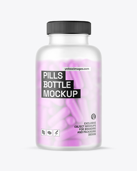 Frosted Pills Bottle Mockup