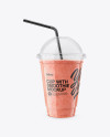 Raspberry, Strawberry &amp; Apple Smoothie Cup with Straw Mockup