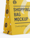 Paper Shopping Bag Mockup - Halfside View (Eye-Level Shot)