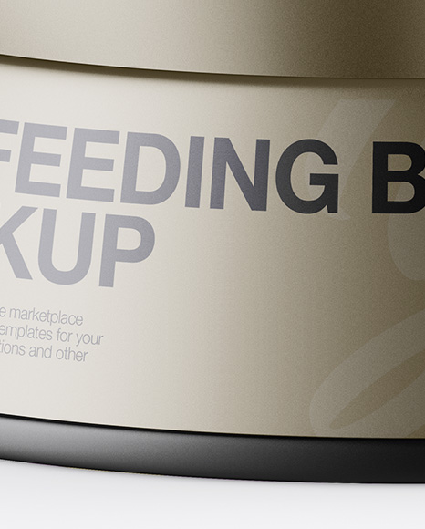 Metallic Pet Feeding Bowl Mockup