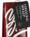 Glossy Coffee Bag With Label Mockup - Half Side View