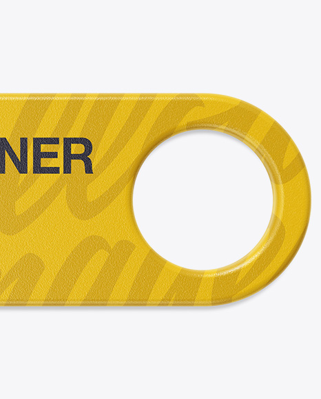 Metallic Bottle Opener W/ Grip Mockup - Top View - Free Download Images