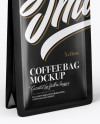 Matte Coffee Bag With Label Mockup - Half Side View