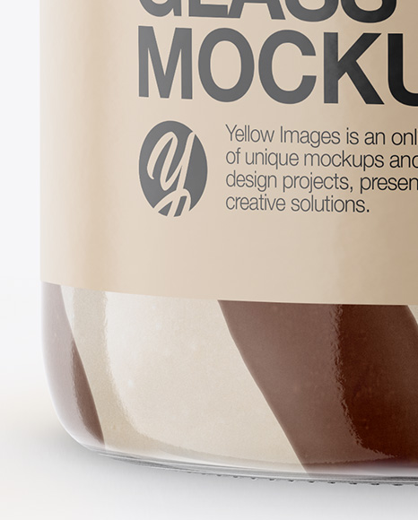 Glass Jar with Hazelnut Spread Mockup