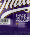 Glossy Snack Package Mockup - Back View Glossy Snack Package Mockup - Back View