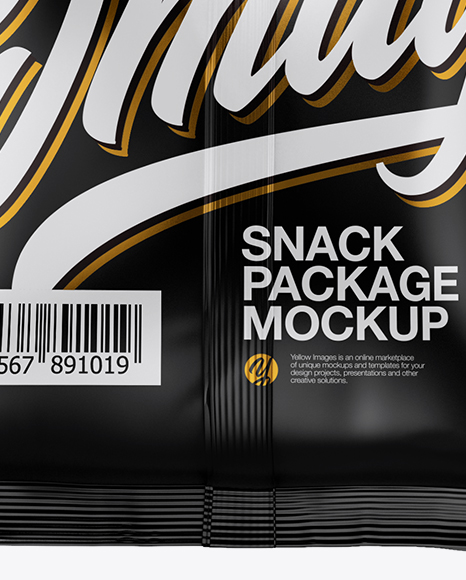 Matte Snack Package Mockup - Back View Matte Snack Package Mockup - Back View