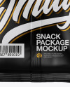 Matte Snack Package Mockup - Back View Matte Snack Package Mockup - Back View