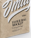 Glossy Kraft Paper Flour Bag Mockup - Half Side View