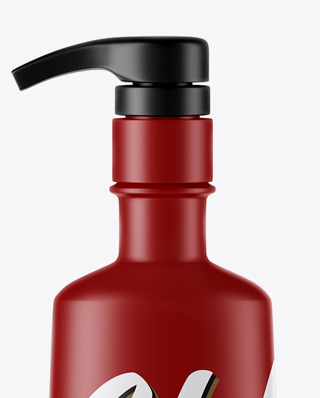 Matte Bottle With Pump Mockup