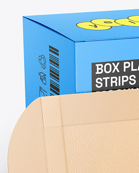 Glossy Box w/ Medical First AID Plasters Mockup