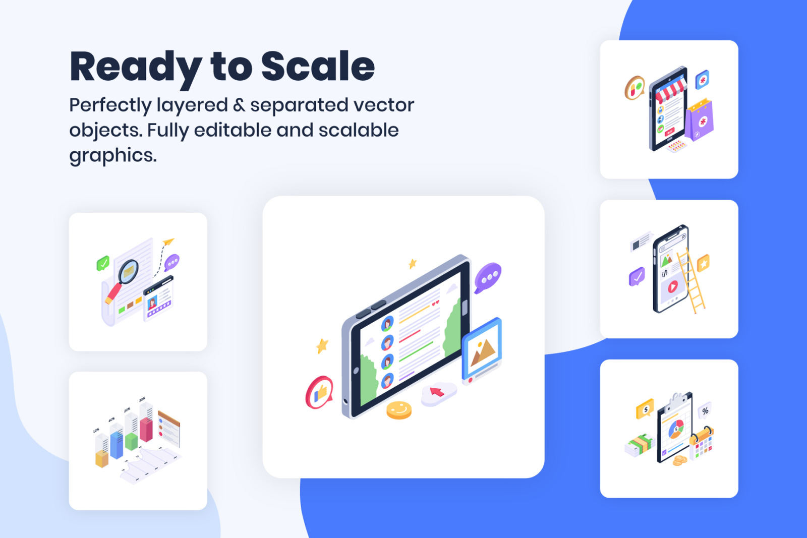 Isometric Landing Page Illustrations