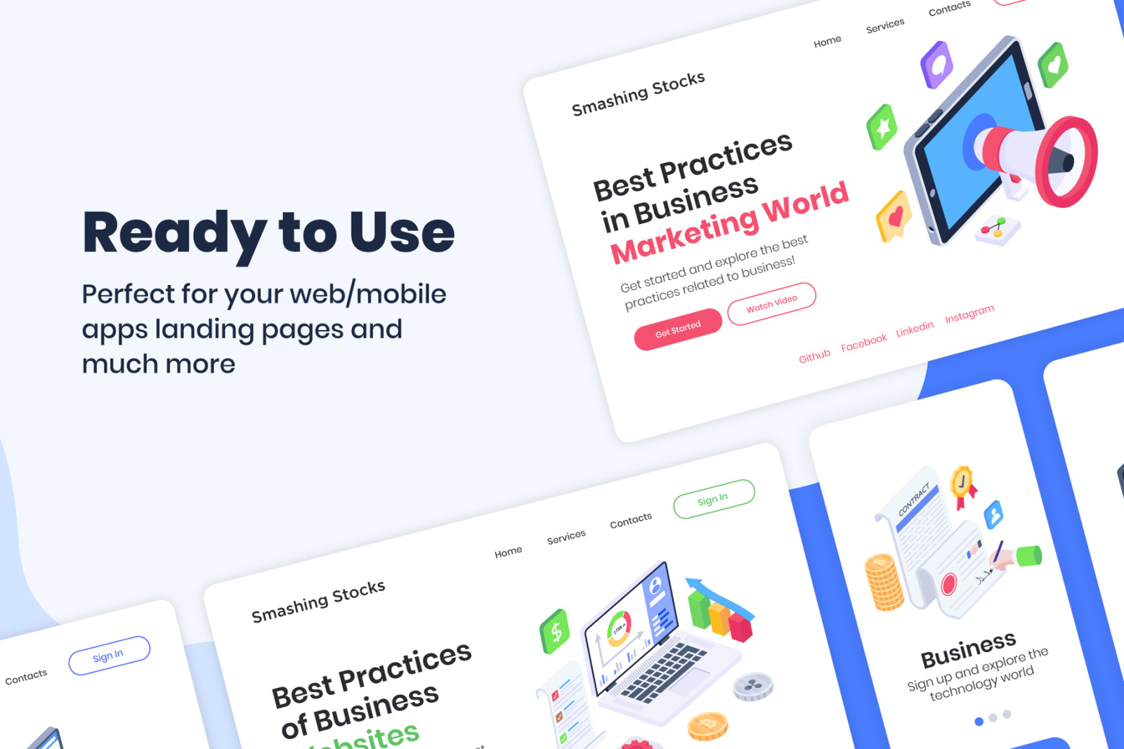 Isometric Landing Page Illustrations