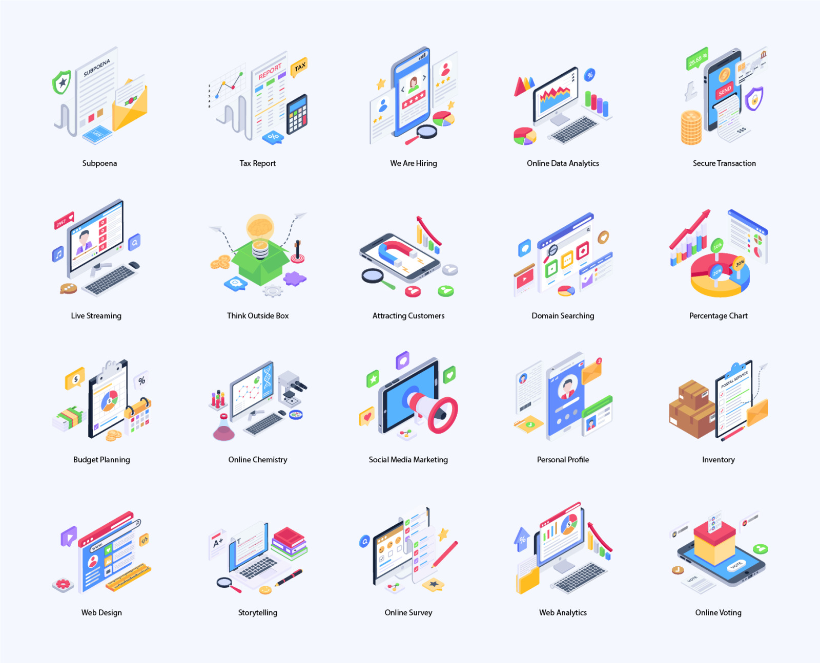 Isometric Landing Page Illustrations