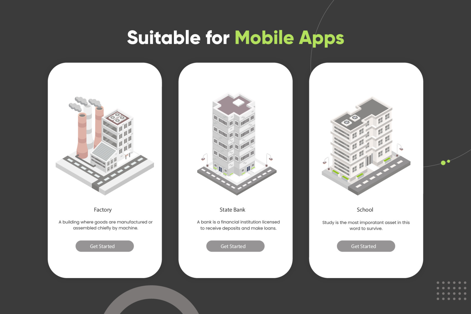 Isometric City Building Illustration Set