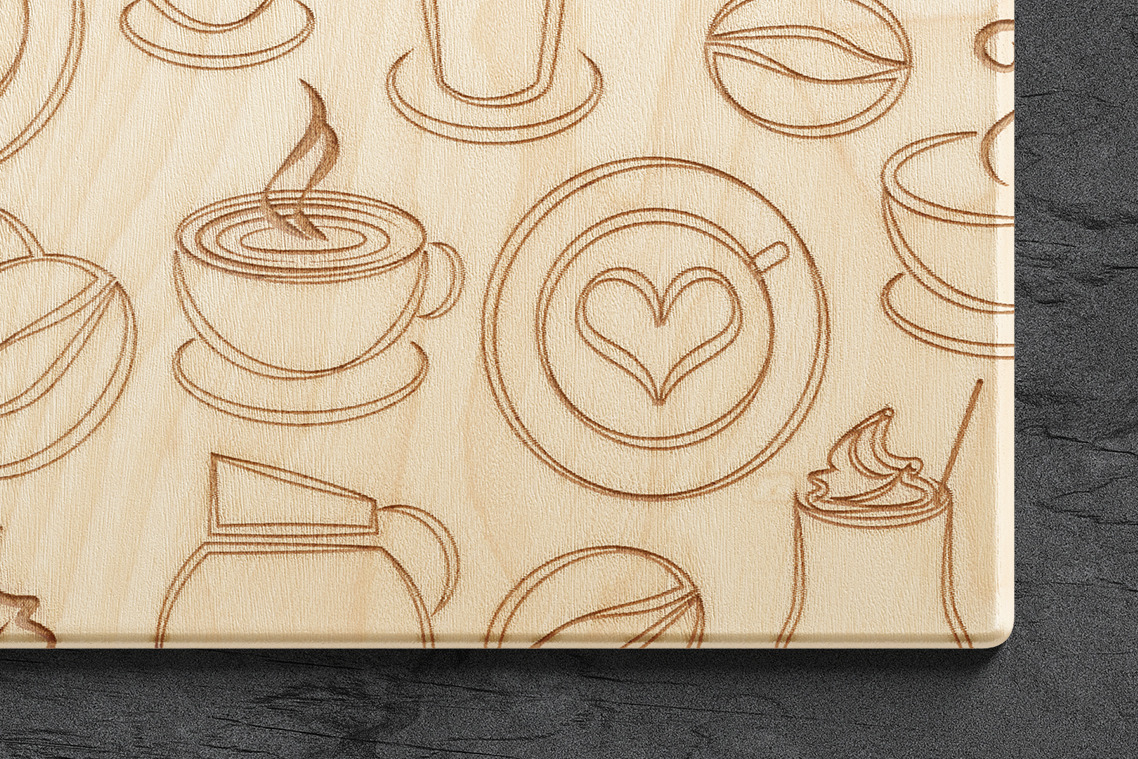 Engraved Wooden Board Mockups Engraved Wooden Board Mockups