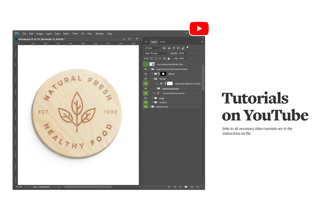 Engraved Wooden Board Mockups Engraved Wooden Board Mockups