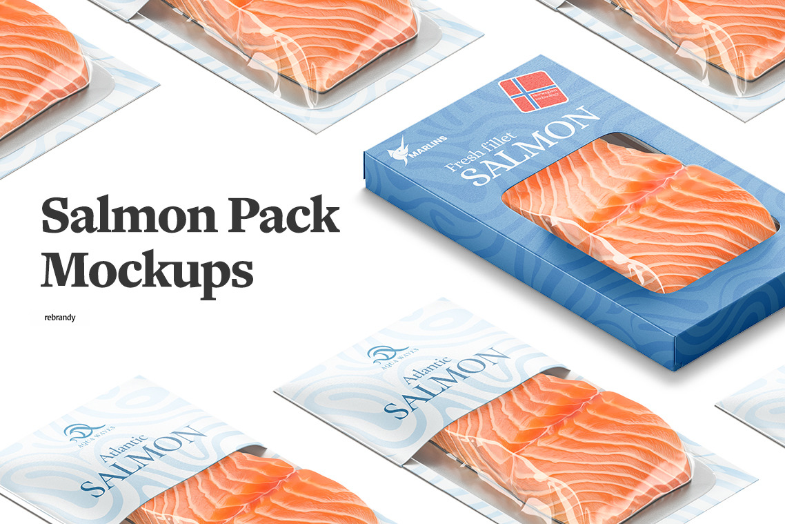 Salmon Pack Mockups Salmon Pack Mockups