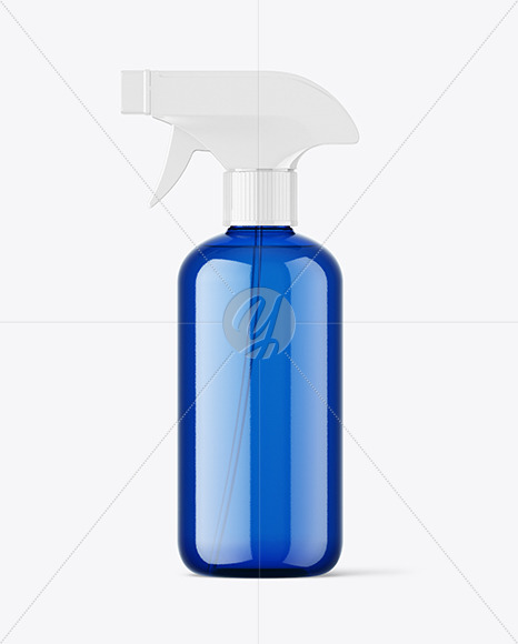 Blue Trigger Spray Bottle Mockup