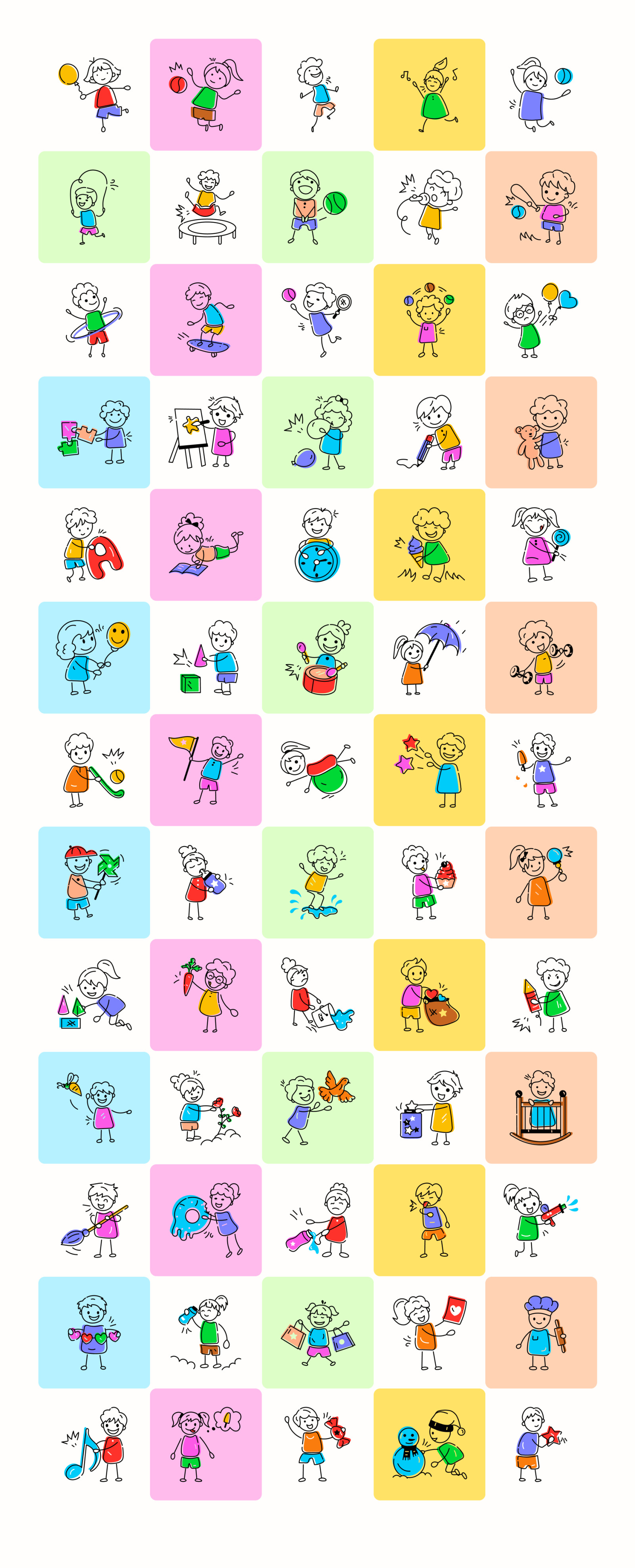 Animated Kids Doodle Icons