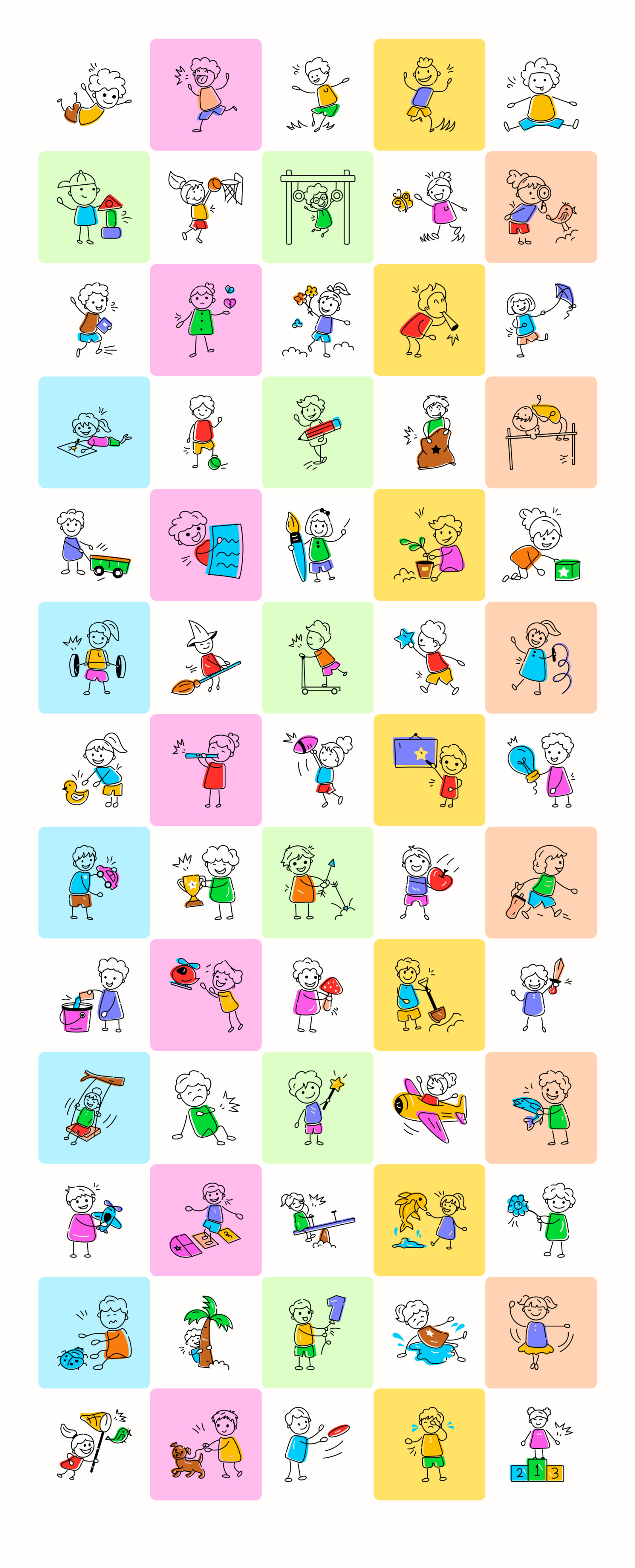 Animated Kids Doodle Icons