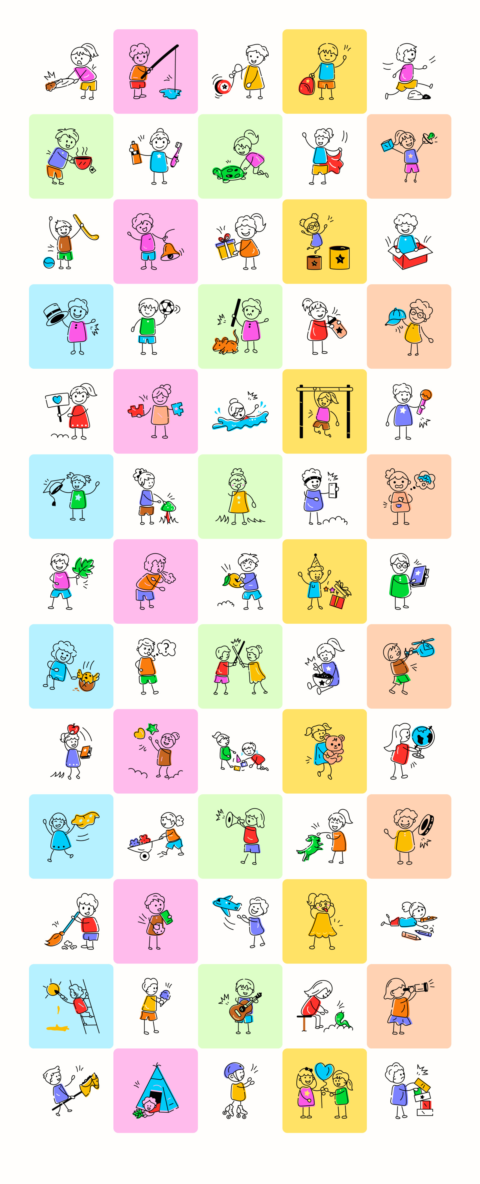 Animated Kids Doodle Icons