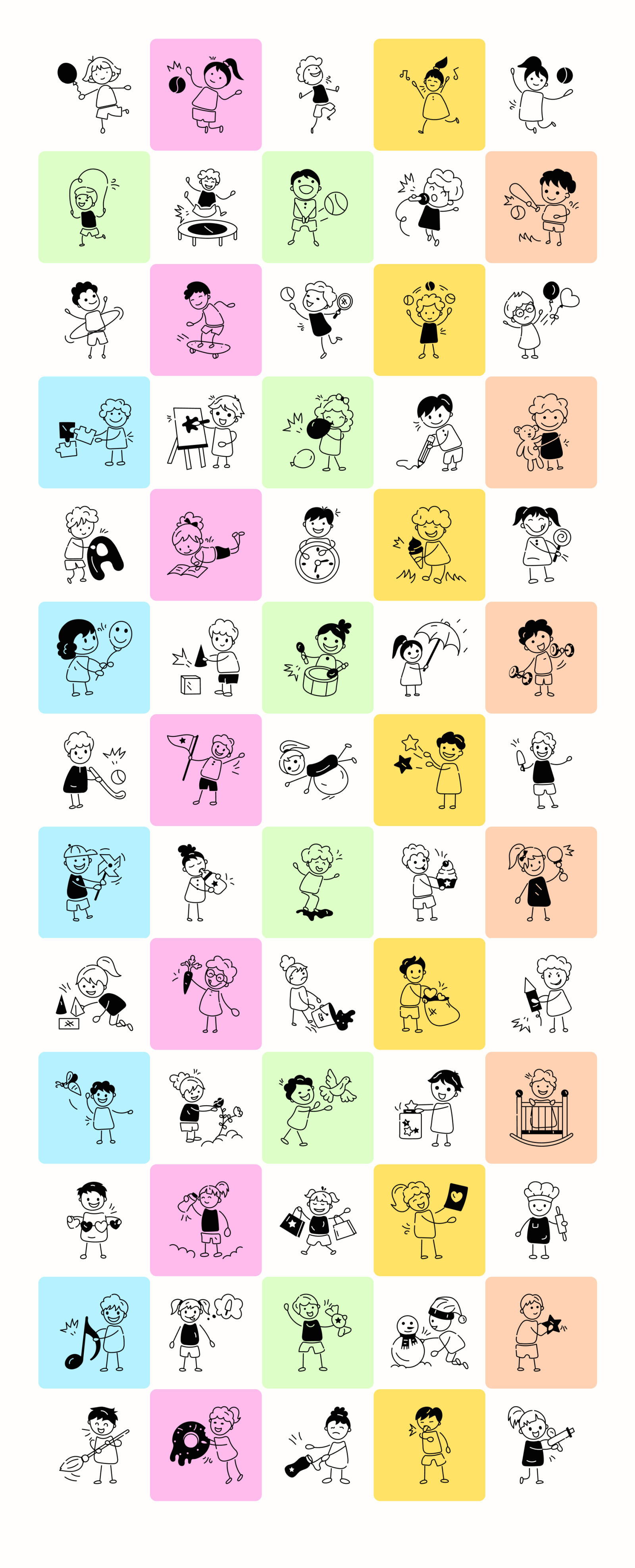 Animated Kids Doodle Icons