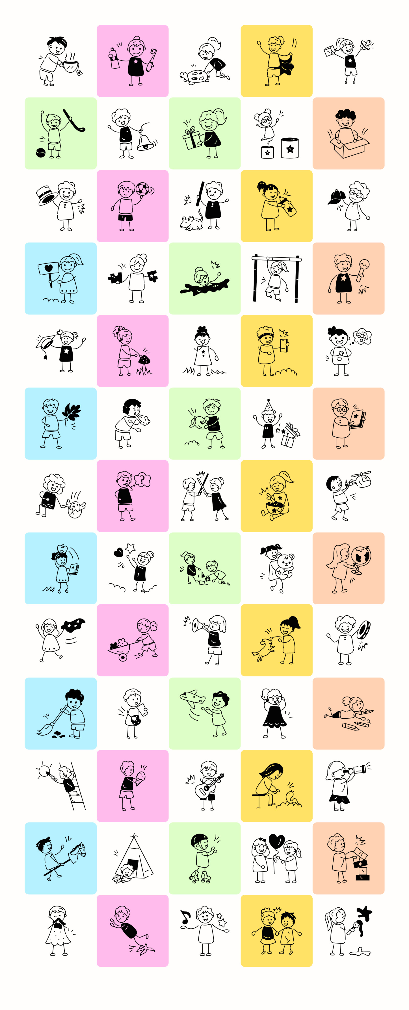 Animated Kids Doodle Icons