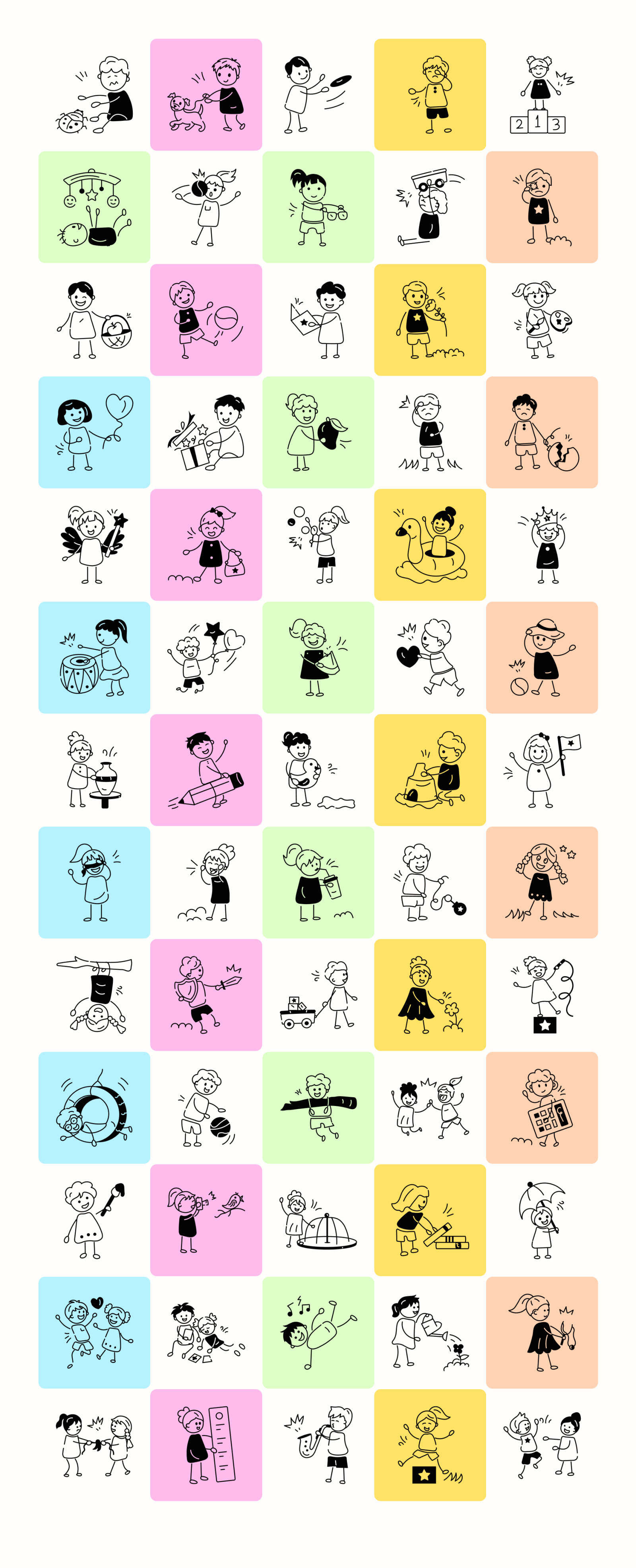 Animated Kids Doodle Icons