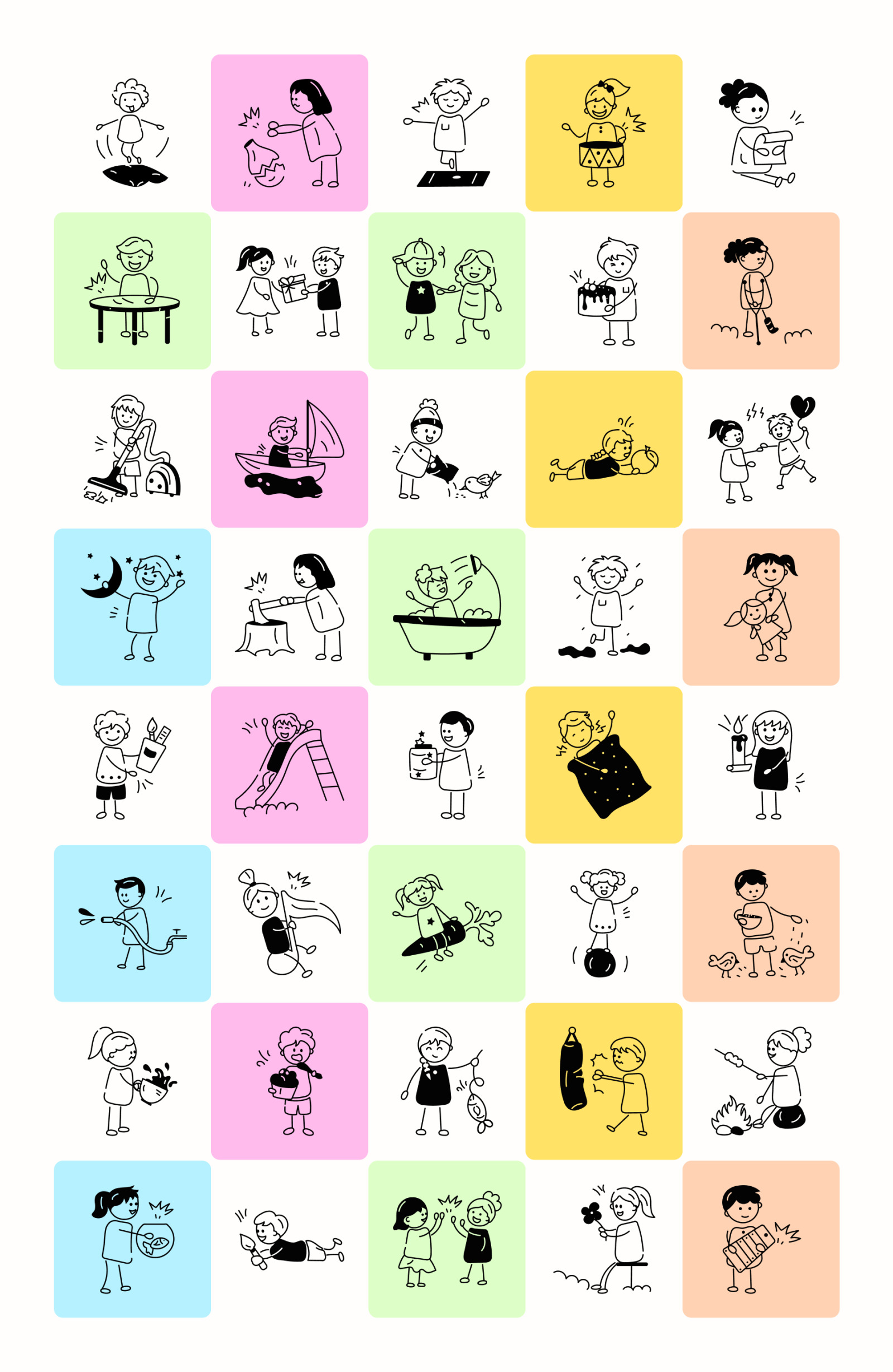 Animated Kids Doodle Icons